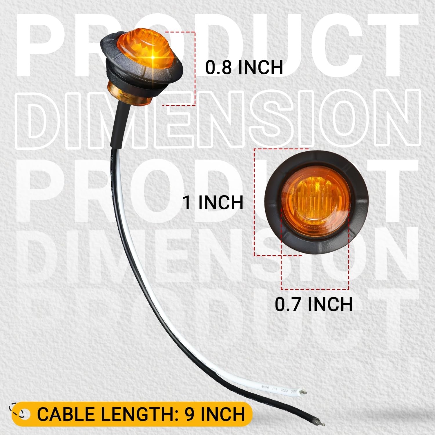 TMH 60-pack 3/4 inch LED clearance marker lights in amber, red, and white with 3-LED side indicators for vehicle safety.