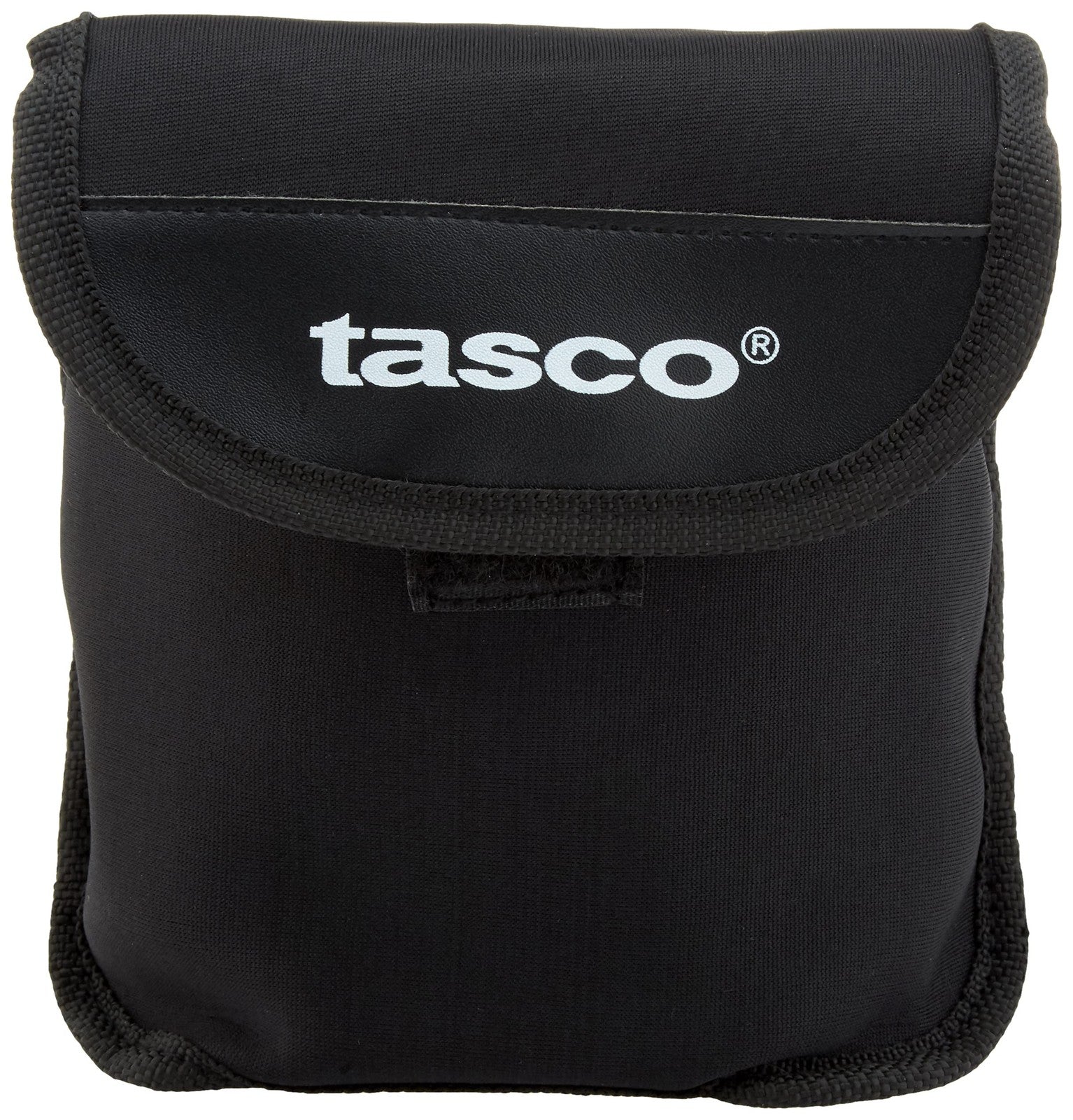 TASCO Essentials 8-24x25 binoculars with compact black body, adjustable zoom, and ergonomic design for outdoor viewing.