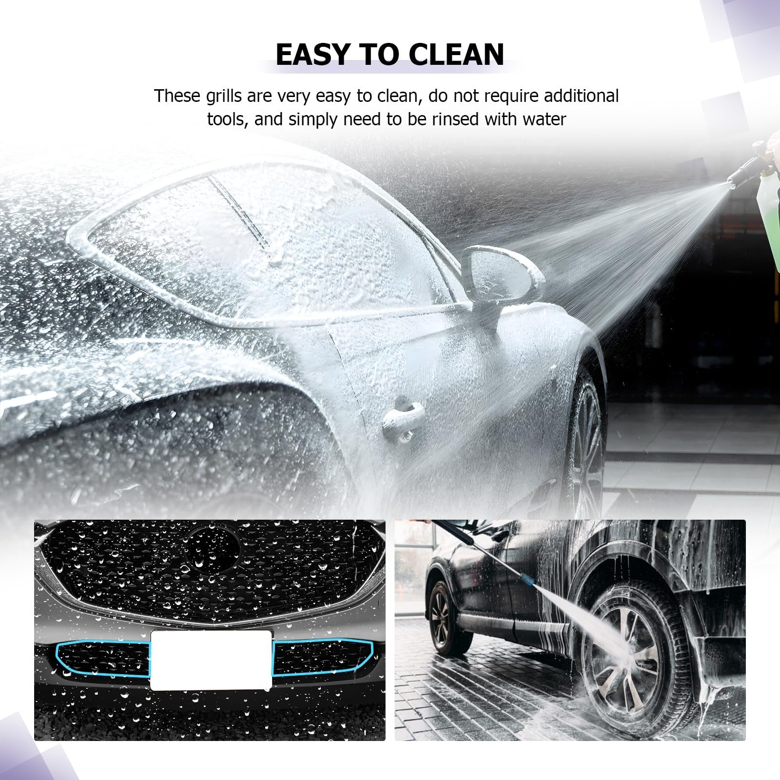 LUWU front grill mesh for Mazda CX-30 2020-2026, showing the black mesh grille insert with a sleek design.