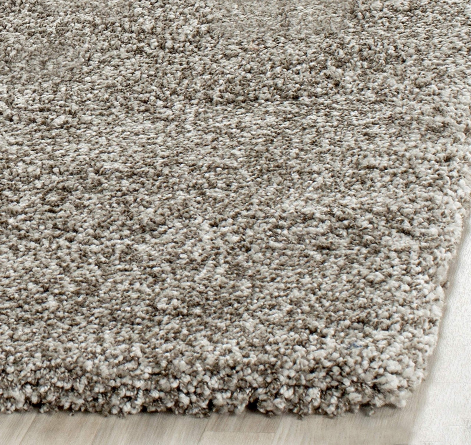 Safavieh Milan Shag Collection grey square area rug with plush, non-shedding pile, ideal for living room decor.