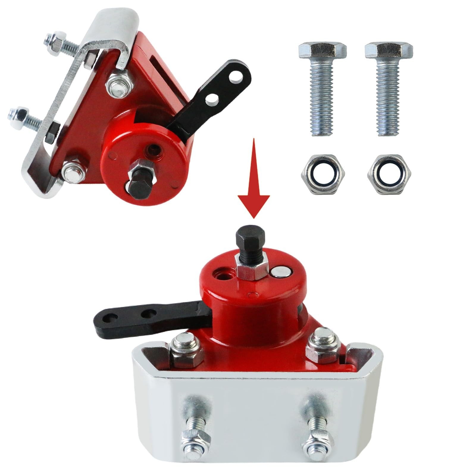 PACEWALKER Go Kart mechanical brake caliper with bracket and pads for Manco 9598, shown with mounting components and hardware.