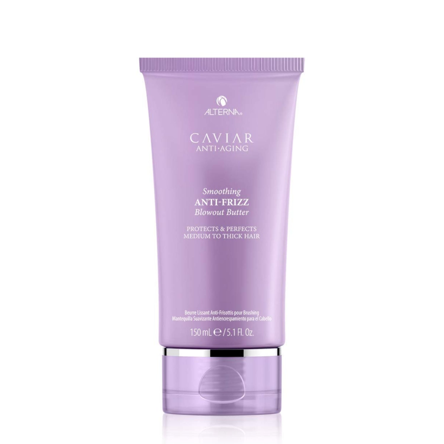 Alterna Caviar Anti-Aging Smoothing Anti-Frizz Blowout Butter in 5.07 fl oz tube, creamy hair styling product with luxurious packaging