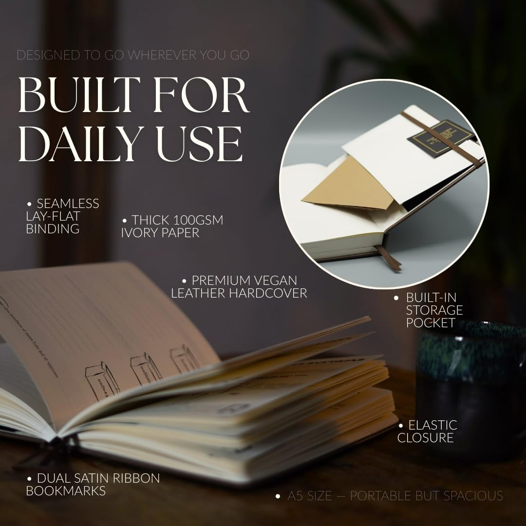 Simply Zen His Vibe Journal and Pen gift set for men, 13-week guided mindfulness journal with a sleek pen.