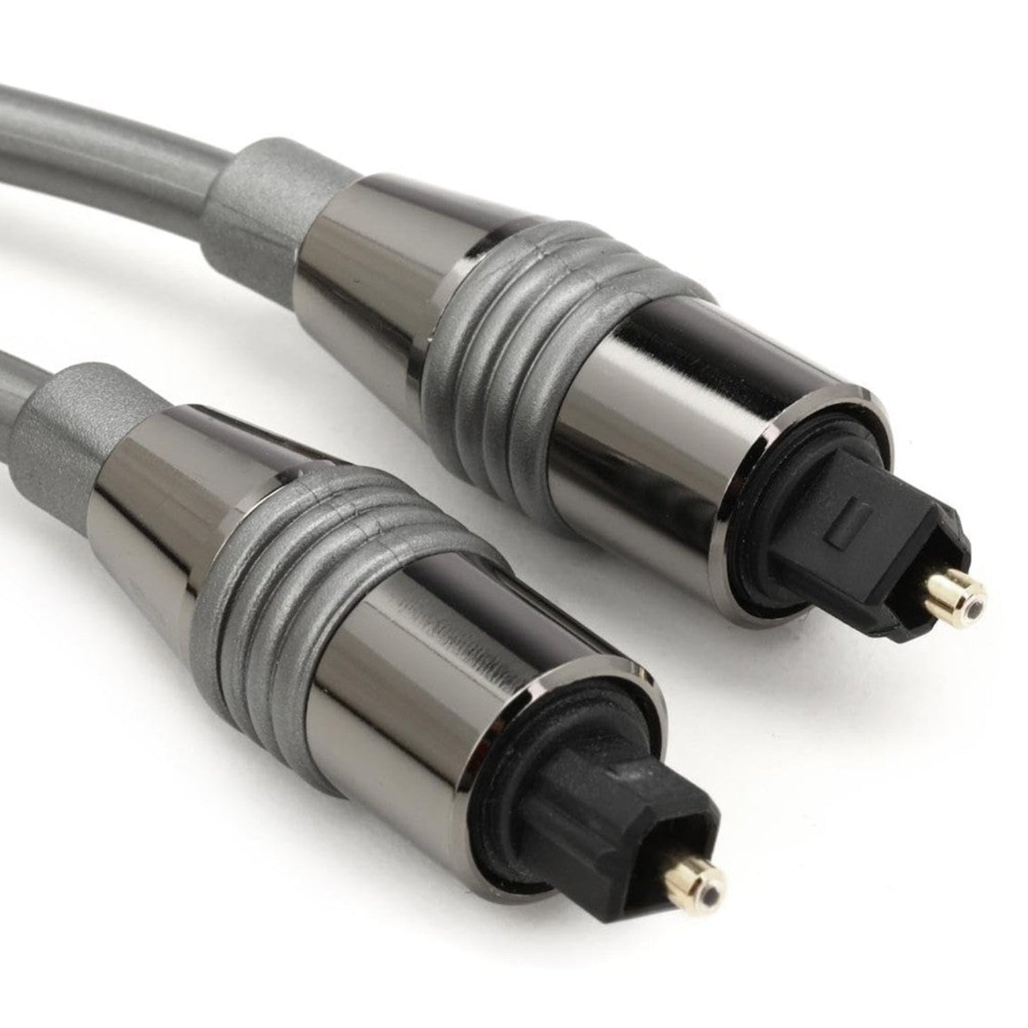 Hosa OPM-303 Pro fiber optic Toslink cable, 3-foot length, showing the clear fiber optic connector and cable extending from the connector
