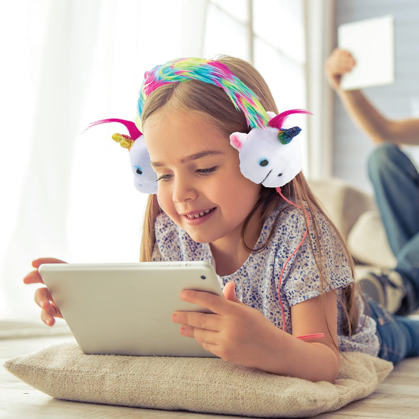 Coby Zooland wired plush kids’ over-ear headphones with colorful animal design and 3.5mm audio jack for portable use
