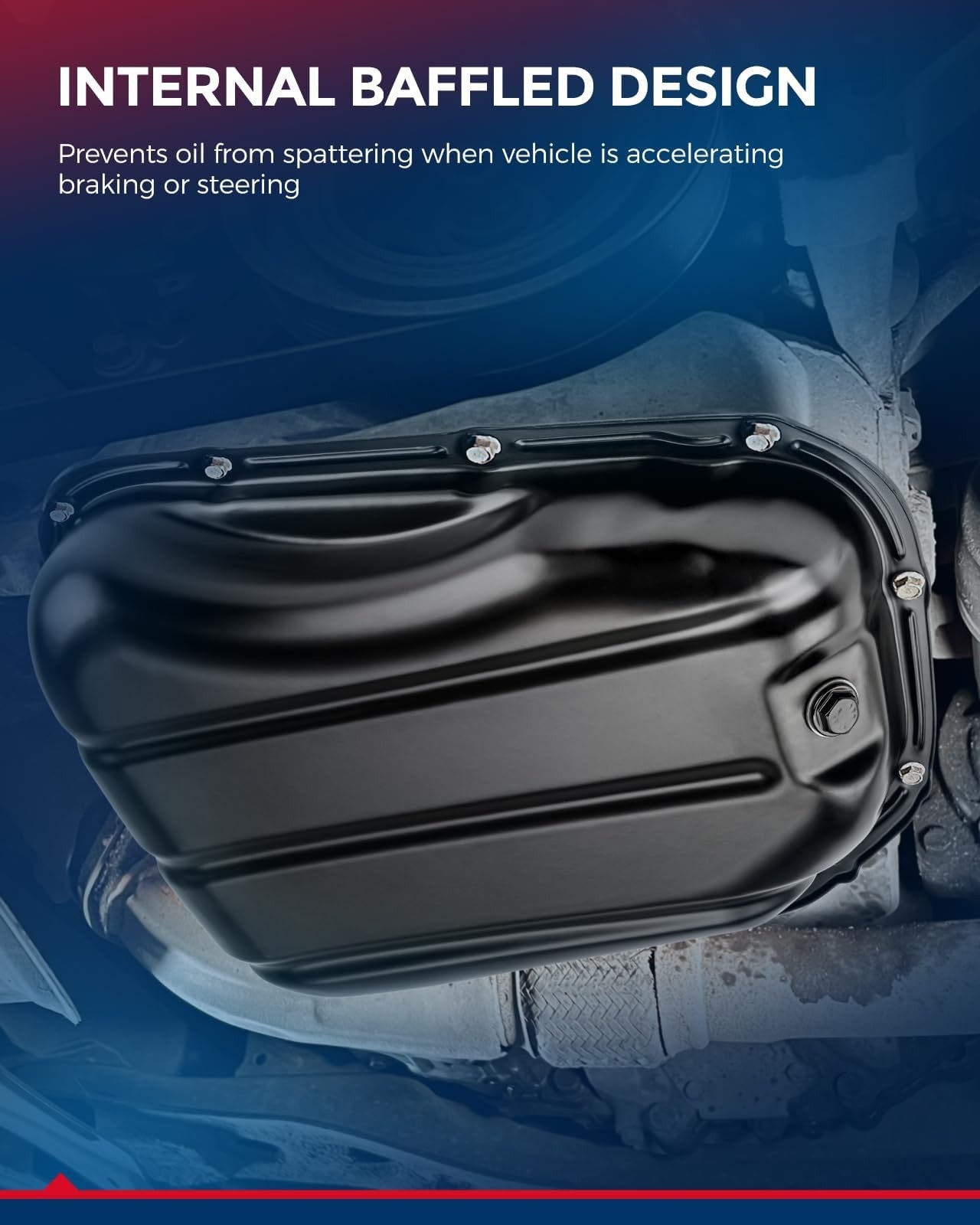 KAX 265-813 transmission oil pan for Ford F-150 and Crown Victoria 4R70W 4R75W transmission, metallic and bolt-on design
