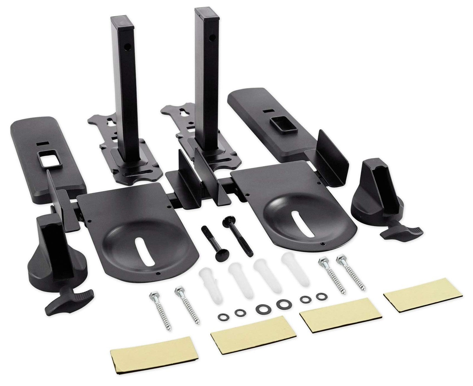 Pair of Rockville RHSB8 adjustable wall mount speaker brackets with 180-degree swivel for secure, versatile speaker installation.