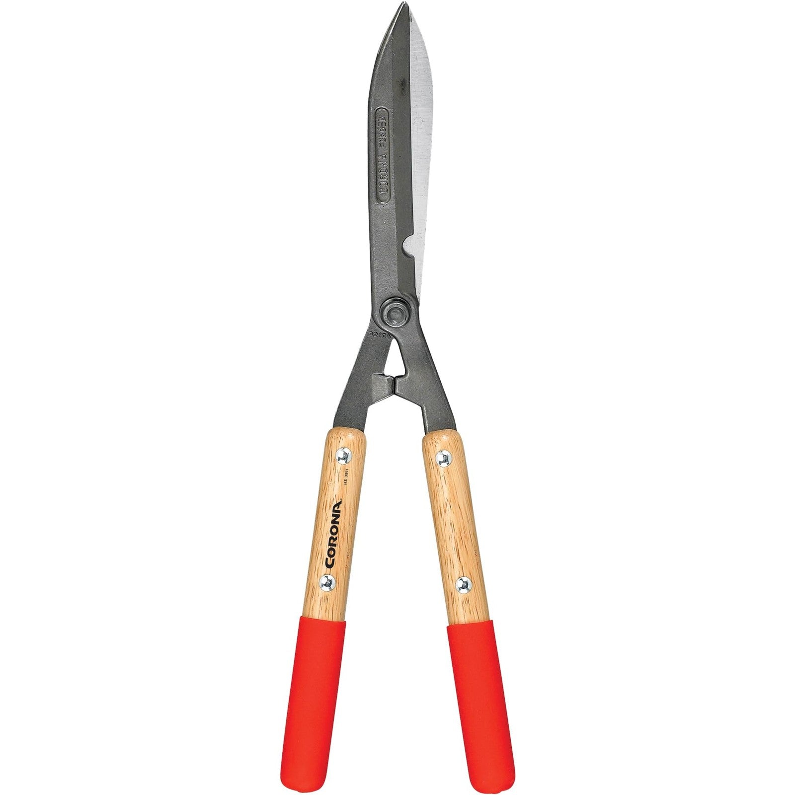 Corona HS 3911 forged hedge shear with 8.25-inch blade, neutral handle, designed for trimming and shaping hedges and shrubs.