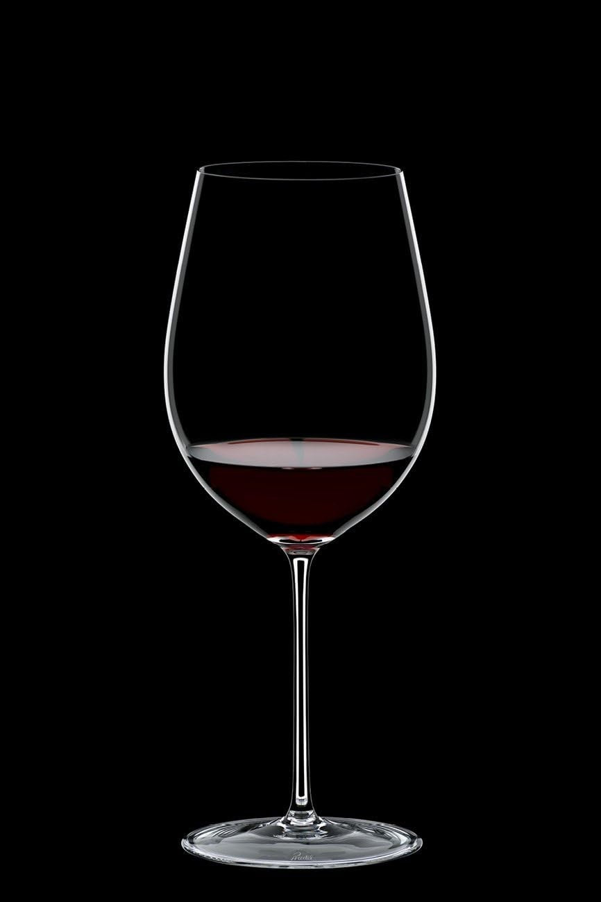 Riedel Sommeliers Crystal Bordeaux Grand Cru wine glass with a tall, elegant bowl and delicate stem for fine wine tasting.