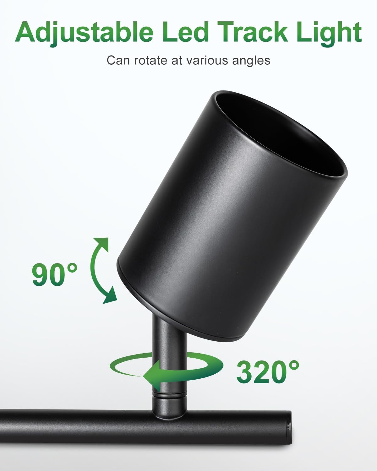 Fondiiz 4-Way Track Lighting with rotatable heads, modern black ceiling track light for adjustable illumination.