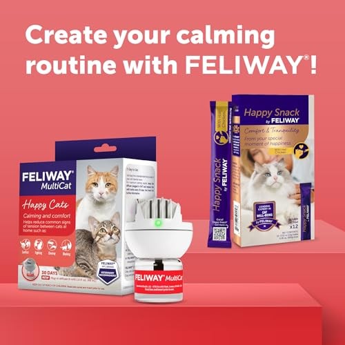 FELIWAY MultiCat calming pheromone diffuser with two refills, designed to reduce stress in multi-cat households.