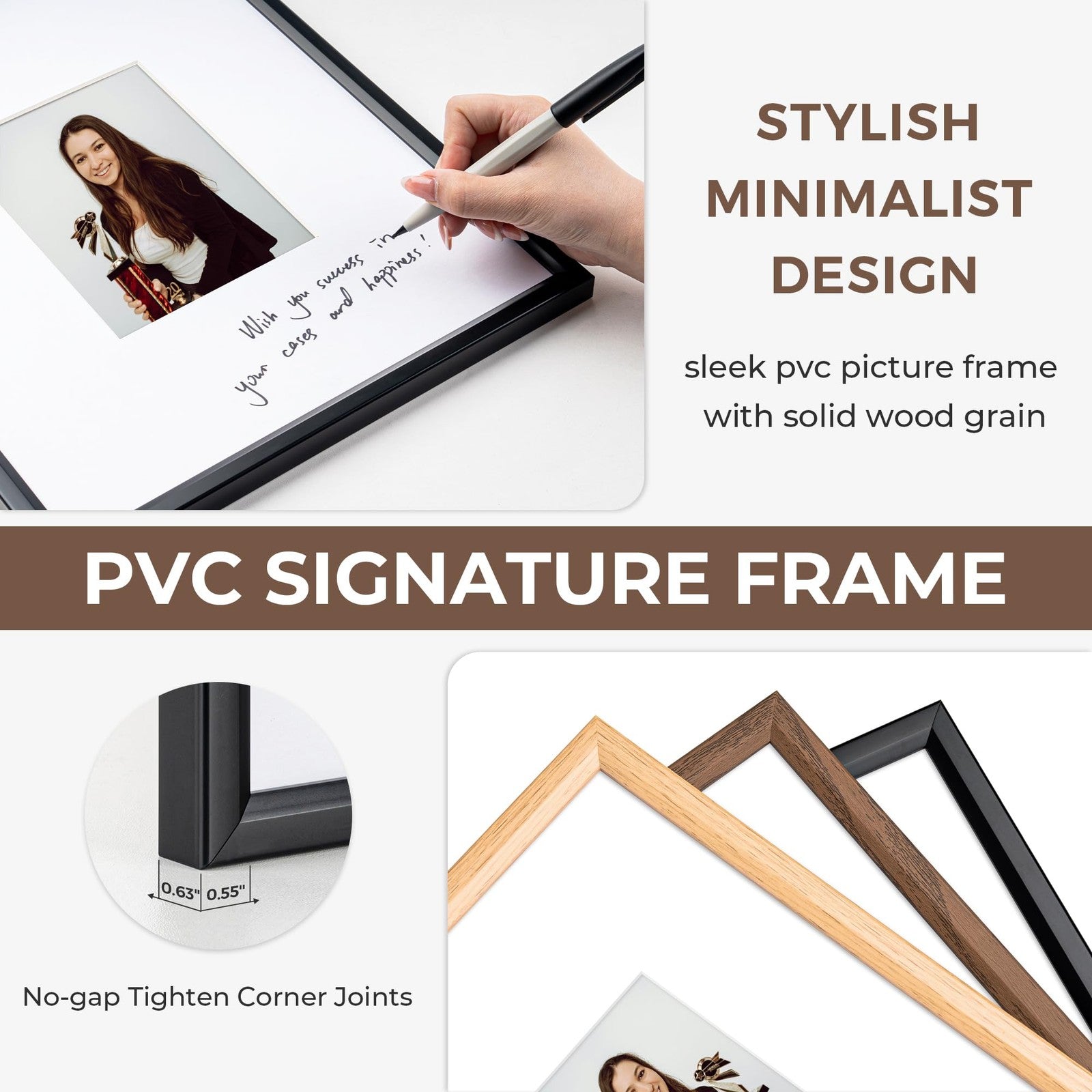 Axeman 11x14 signature frame for 5x7 photo or guest book, ideal for wedding or graduation displays.