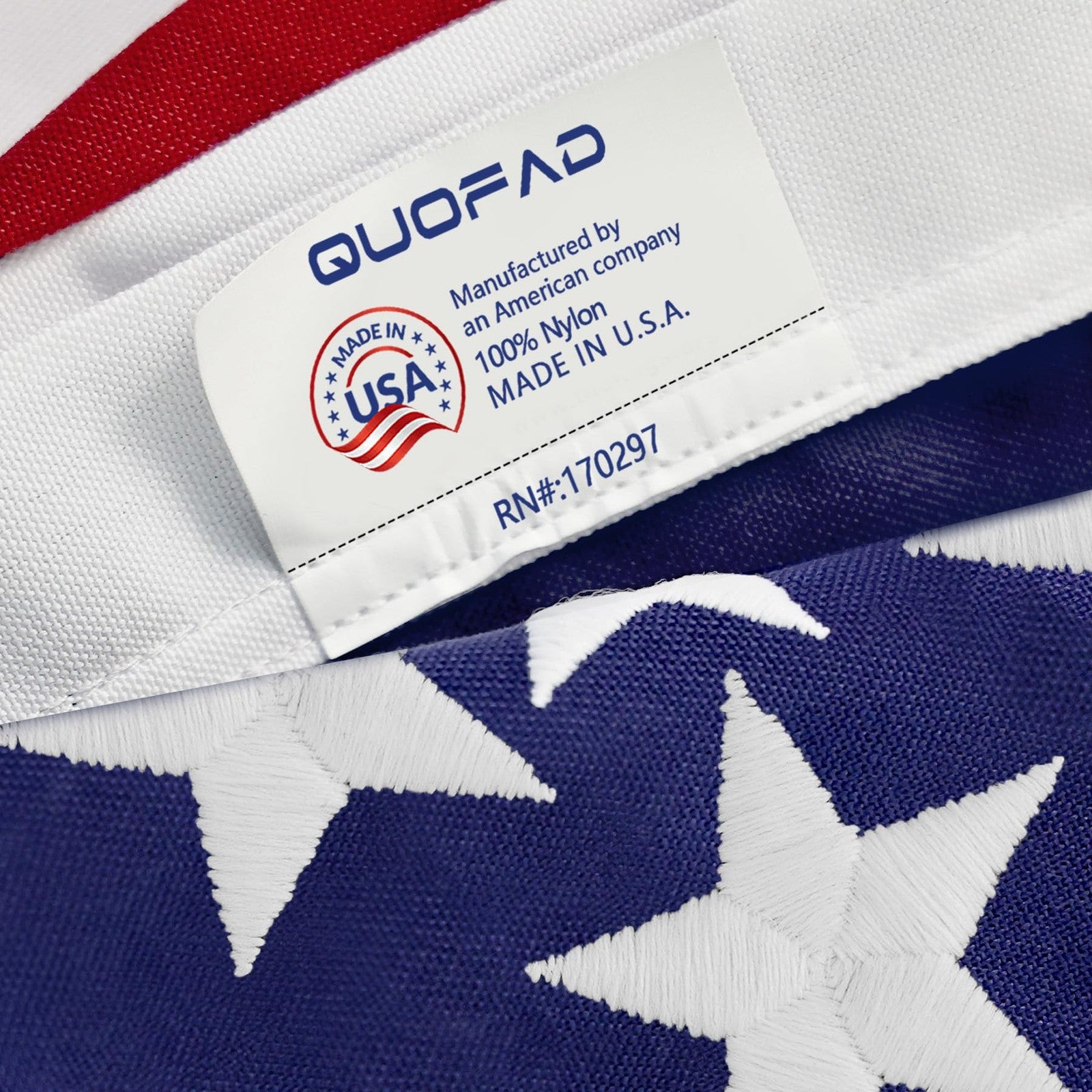 American Flag 4x6 heavy-duty nylon outdoor American flag embroidered and weather-resistant, sturdy for outdoor display by QUOFAD