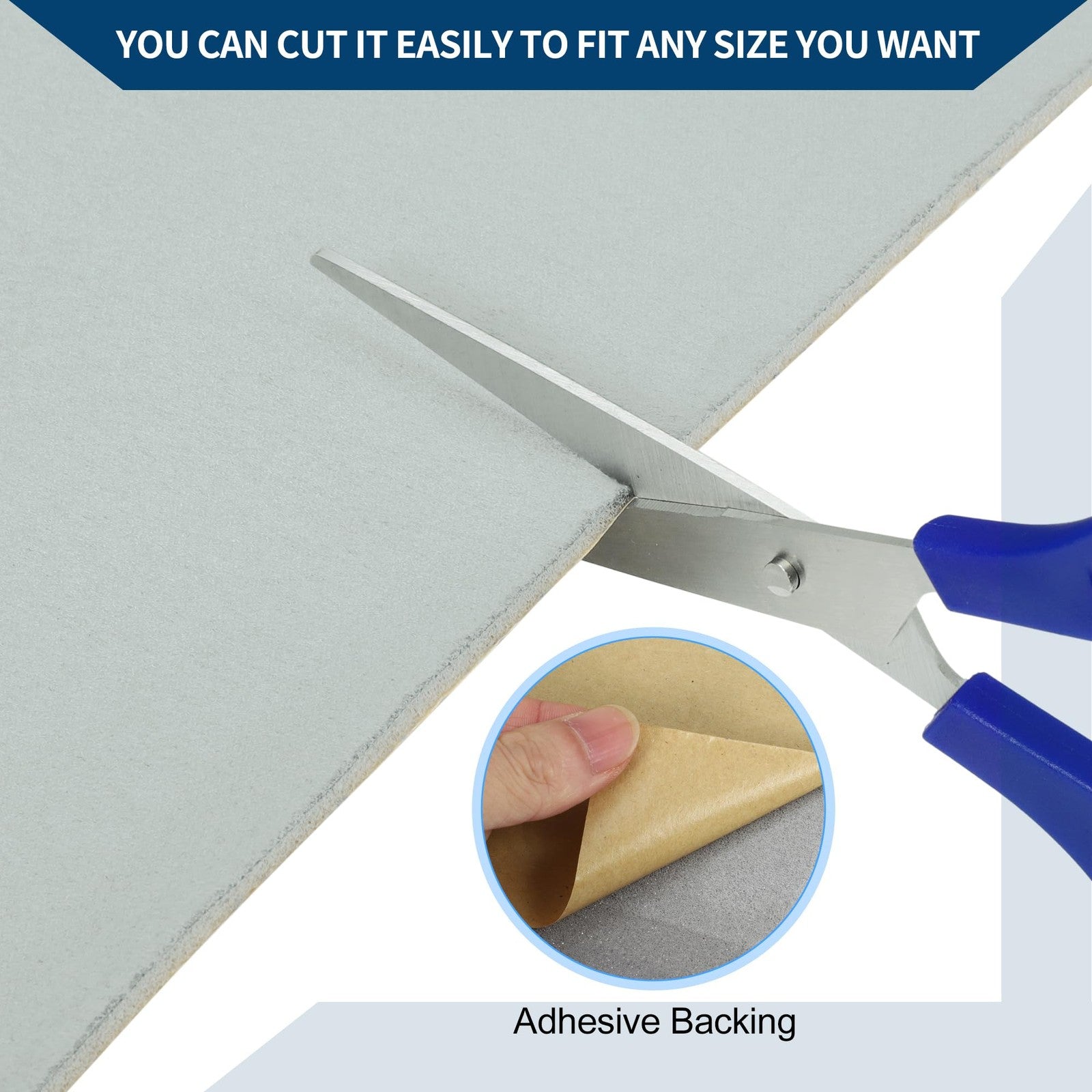 Hihaha self-adhesive headliner fabric with foam backing for interior car roof repair, showing the fabric and foam texture.