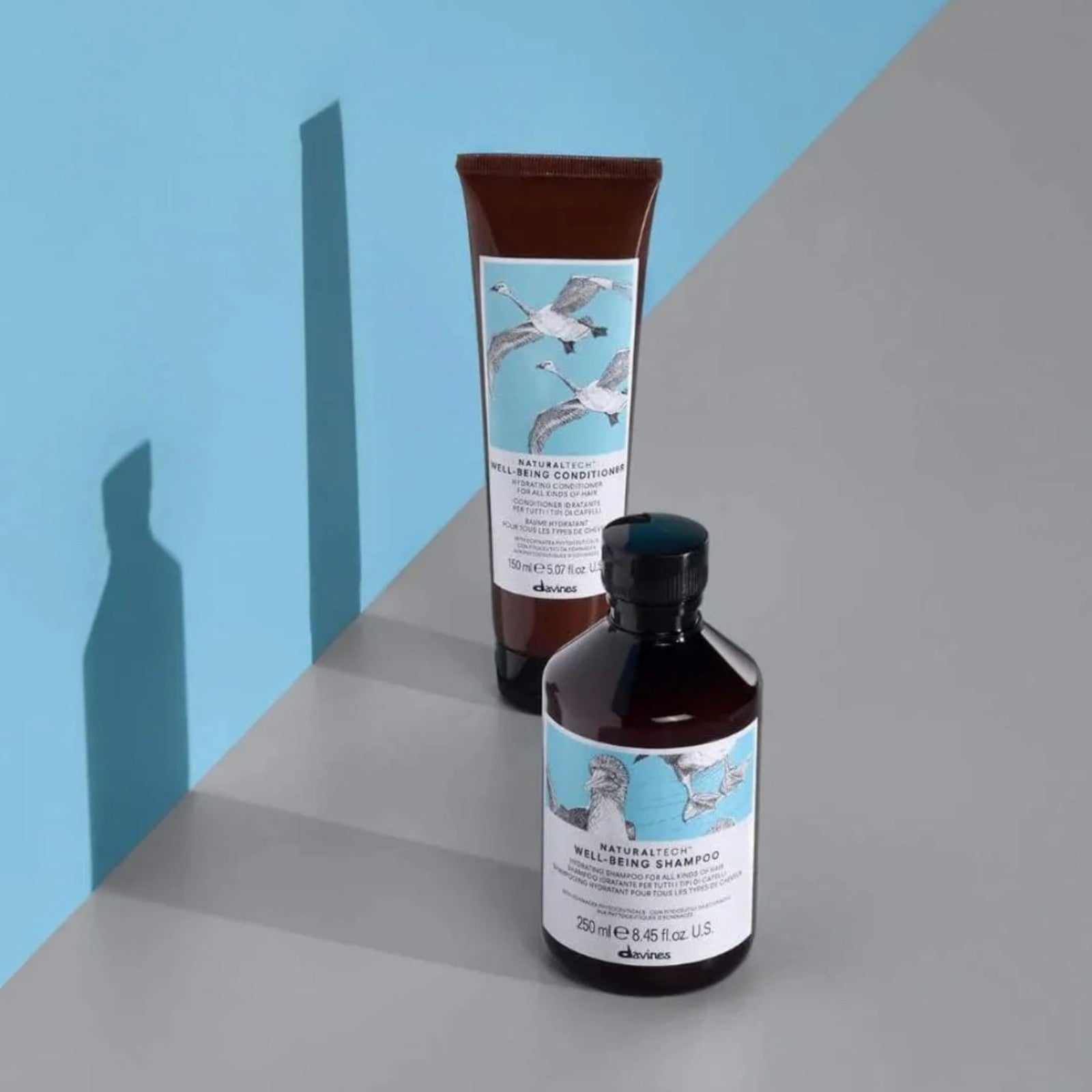 Davines Naturaltech WELLBEING Conditioner for detangling and moisturizing hair, with a creamy texture and natural ingredients.