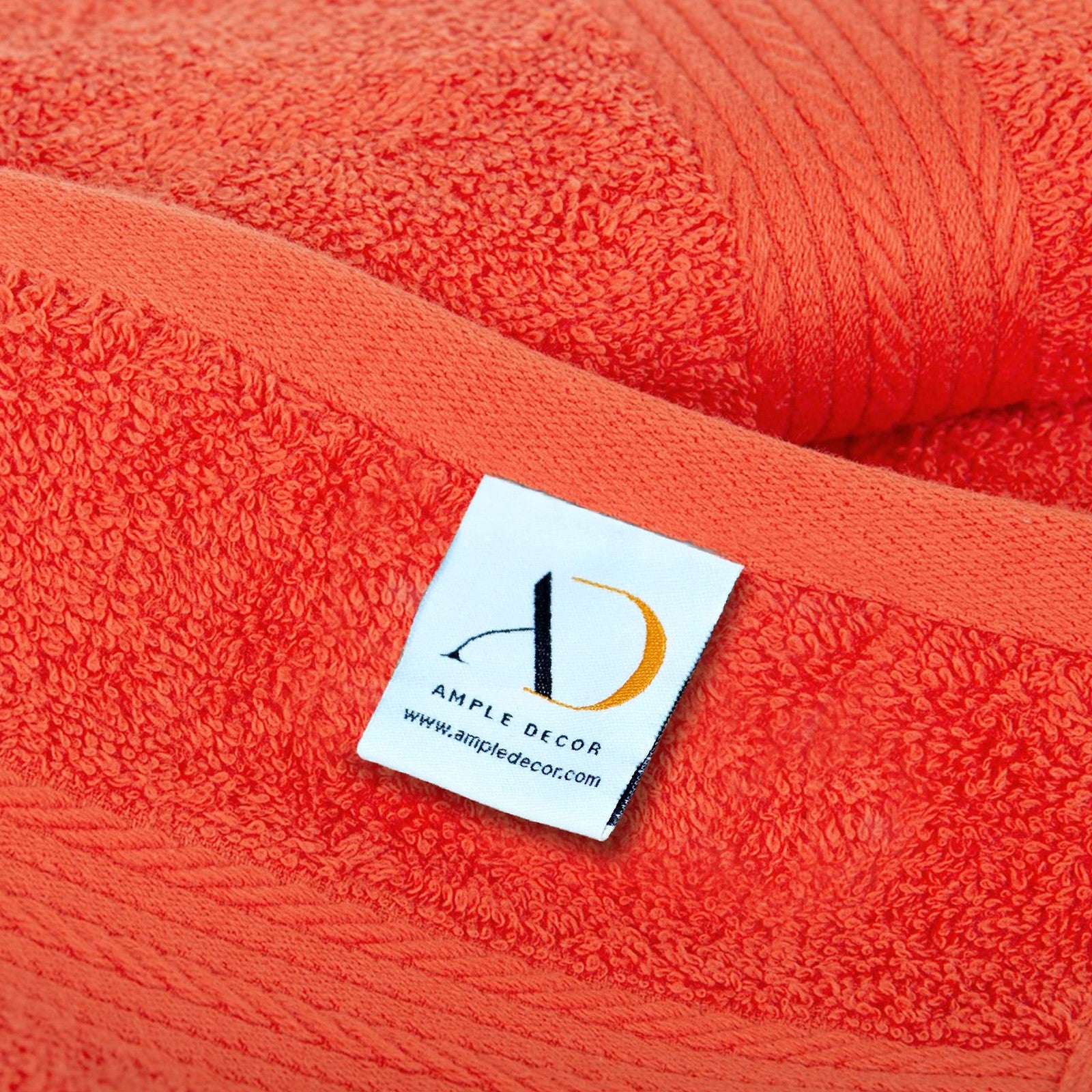 Set of six Ample Decor cotton hand towels, 18x28 inches, 600 GSM, eco-friendly, soft, and absorbent for bathroom use.