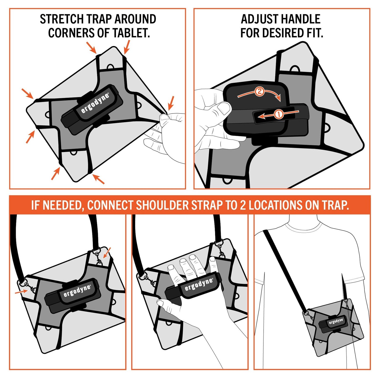 Ergodyne Squids 5549 tablet holder with detachable shoulder strap, designed for mobile devices and secure carrying.