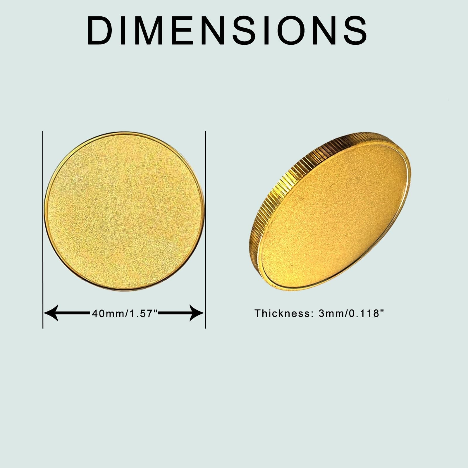 Bulk zinc alloy blank coins for laser engraving, 40mm diameter challenge coins with smooth surface and durable finish.