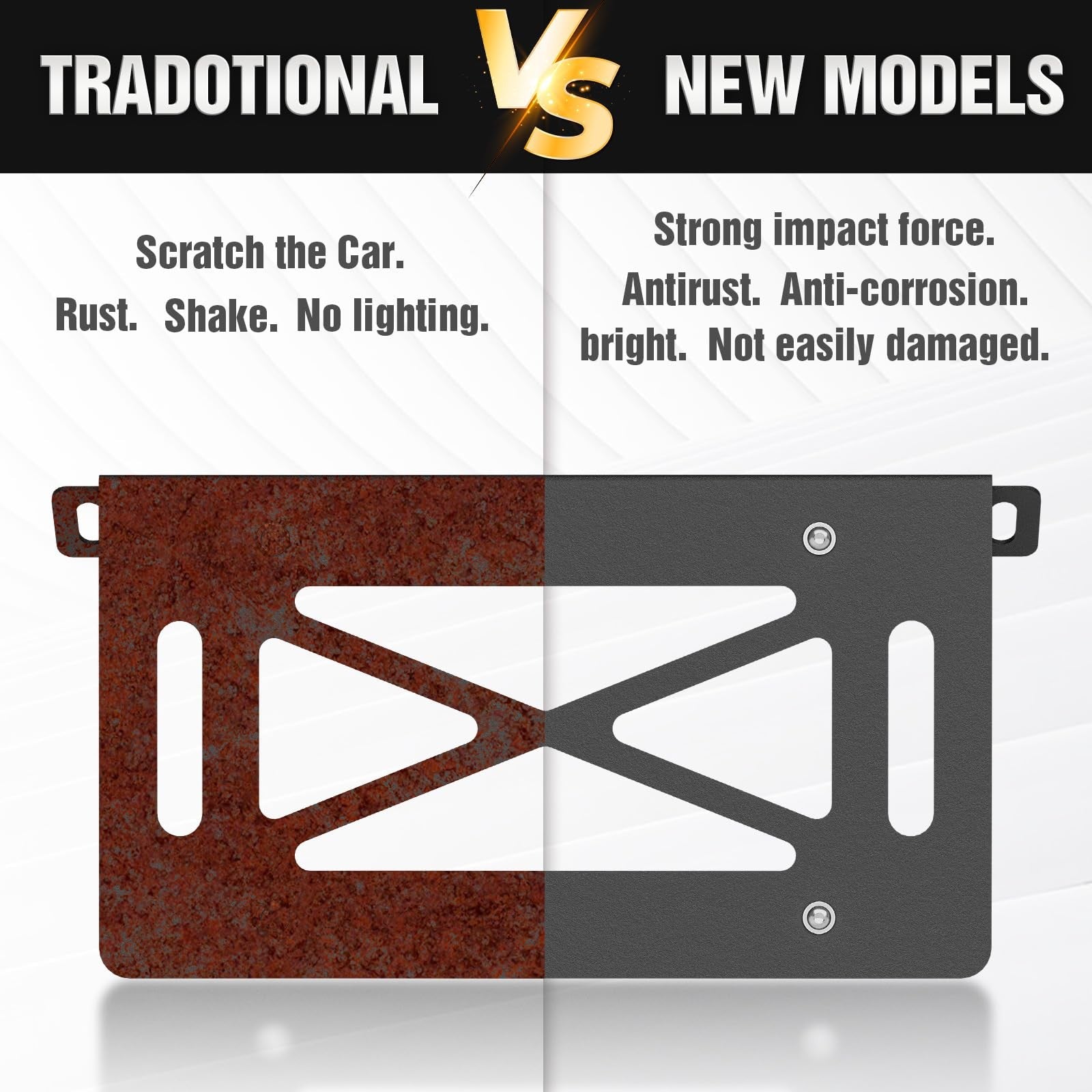YZONA front license plate frame for 2021-2026 vehicles, durable metal with sleek design, fits standard license plates.