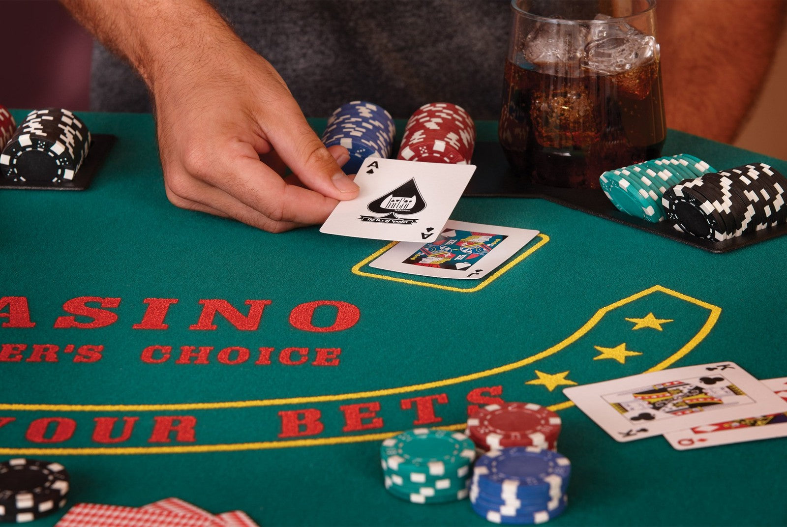 Fat Cat Folding Poker Table for 8 players with carrying case, chip tray, and drink holders, by Fat Cat from GLD Products.