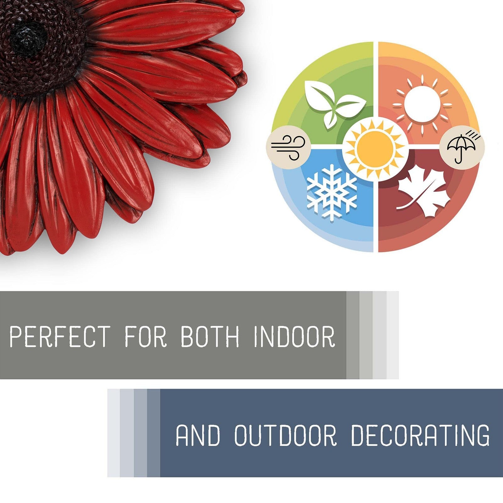 Sunflower-shaped dimensional indoor outdoor decor by Nat And Jules, 12-inch yellow sunflower with realistic petal details.