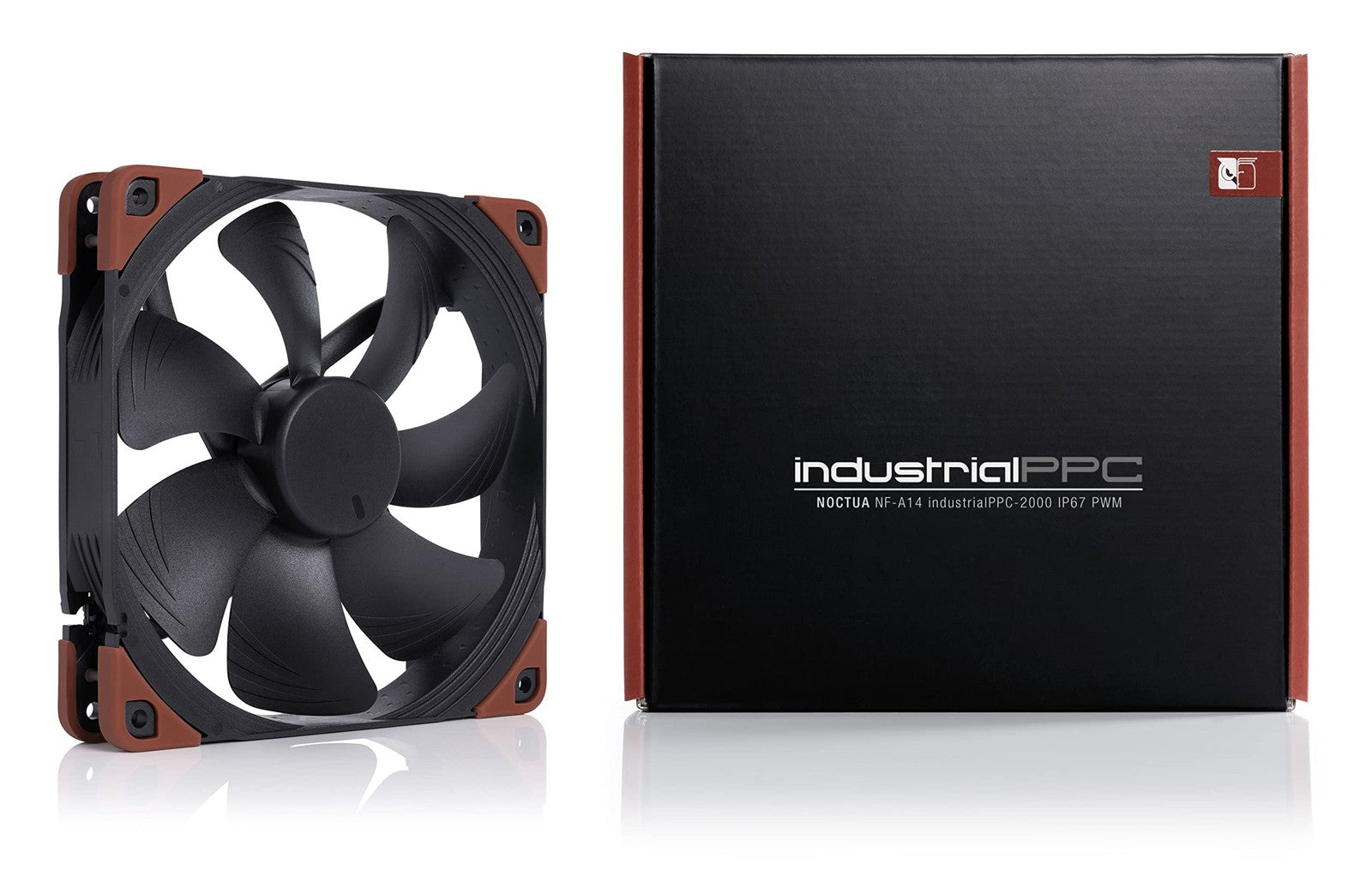 Noctua NF-A14 Industrial PPC-2000 IP67 PWM 140mm fan with durable IP67 waterproof and dustproof design for industrial cooling.