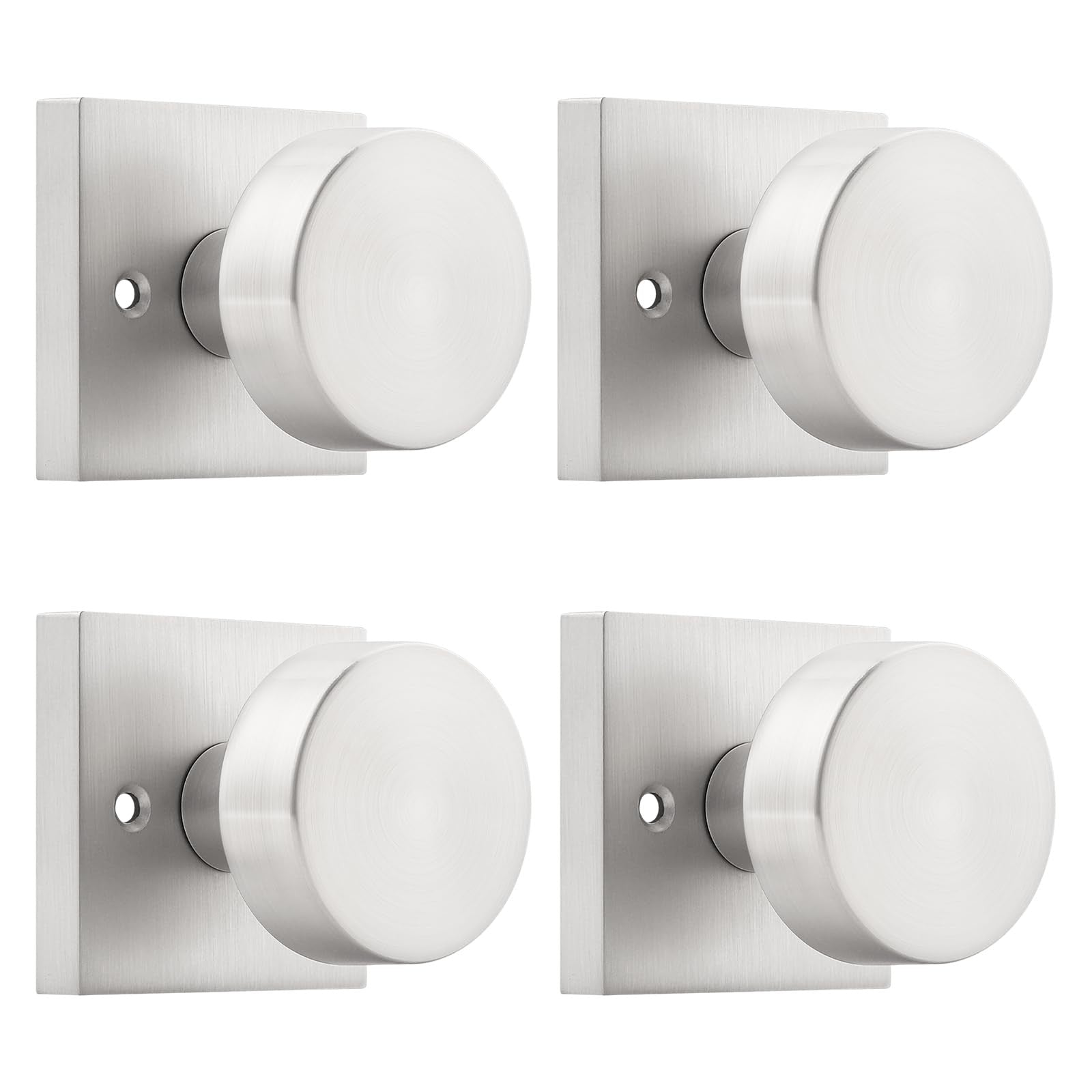 Probrico brushed nickel dummy square door knobs set of two, interior door handle with sleek finish and modern design