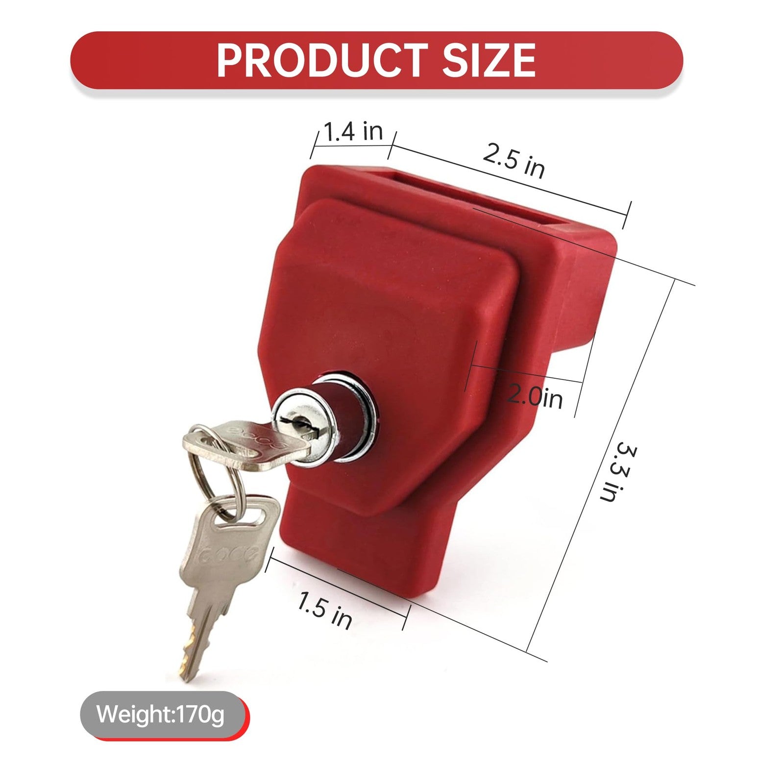 NAKAKEKO plastic glad hand lock pair with keys for tractor trailer, keyed alike, shown in a 4-pack set with locks and keys.