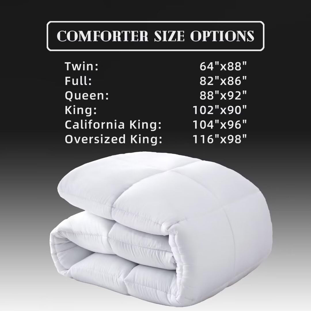 Downcool full size all-season duvet insert in white, lightweight down comforter for a cozy sleep.