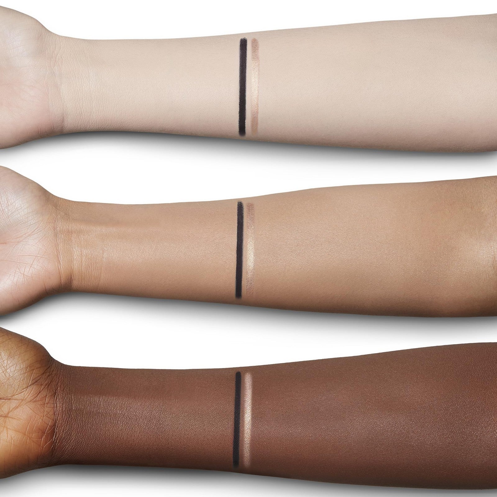 Charlotte Tilbury Exagger-Eyes Eyeliner Duo with dual-ended, smudge-proof eyeliners in black and brown for defined eye looks.