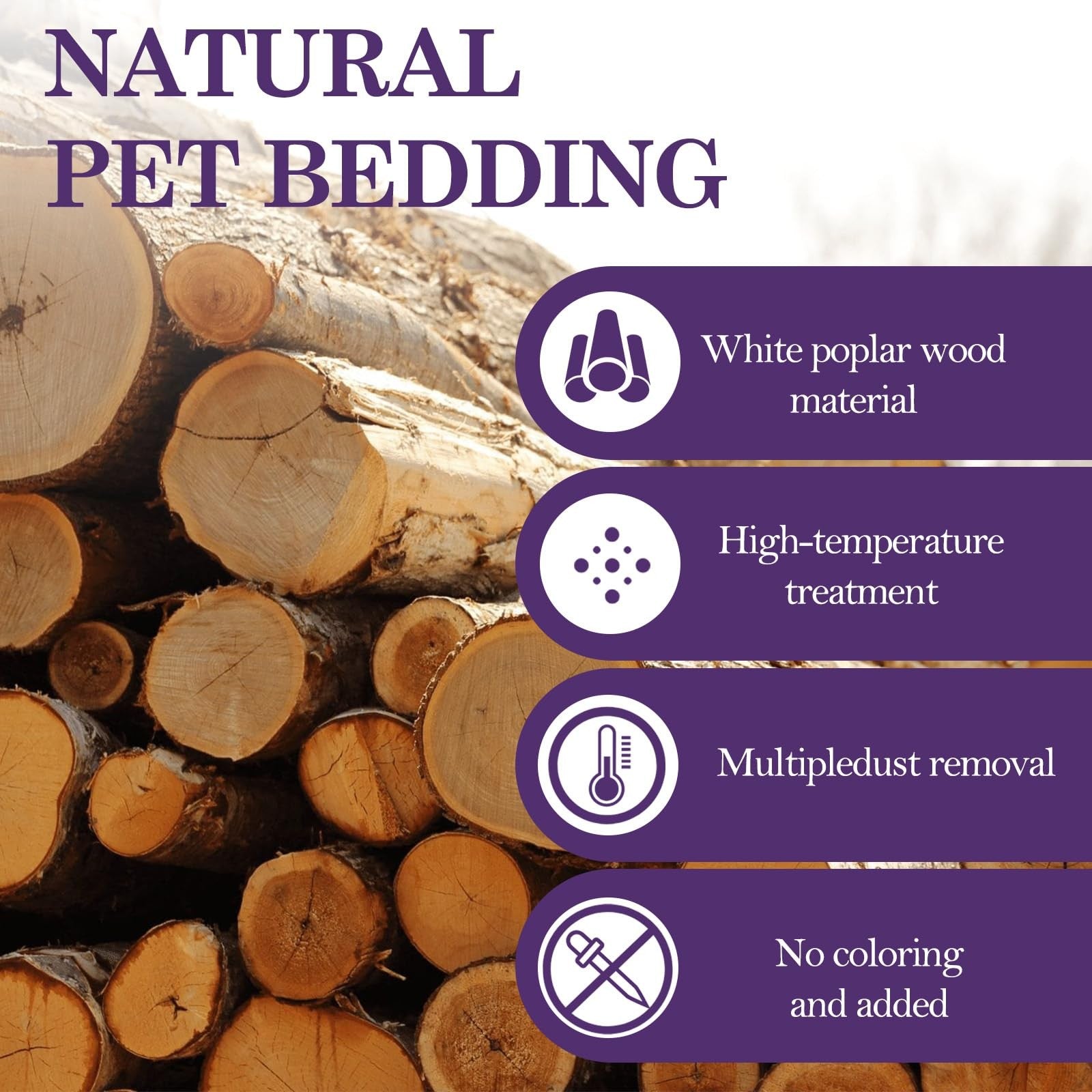Natural Aspen Shavings pet bedding by XXYOUPIN, 5.5 lb, low-dust, chemical-free, ultra-absorbent for small animals.