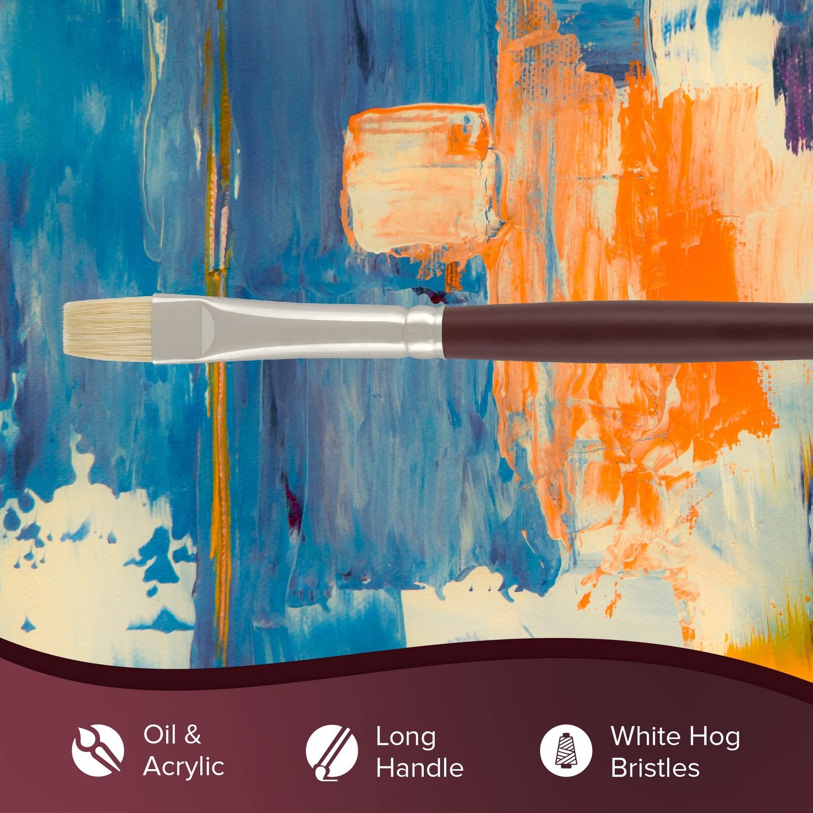 Silver Brush Limited Silverstone Bright Paintbrush for oil painting, featuring a silver handle and bright bristles for detailed art work.