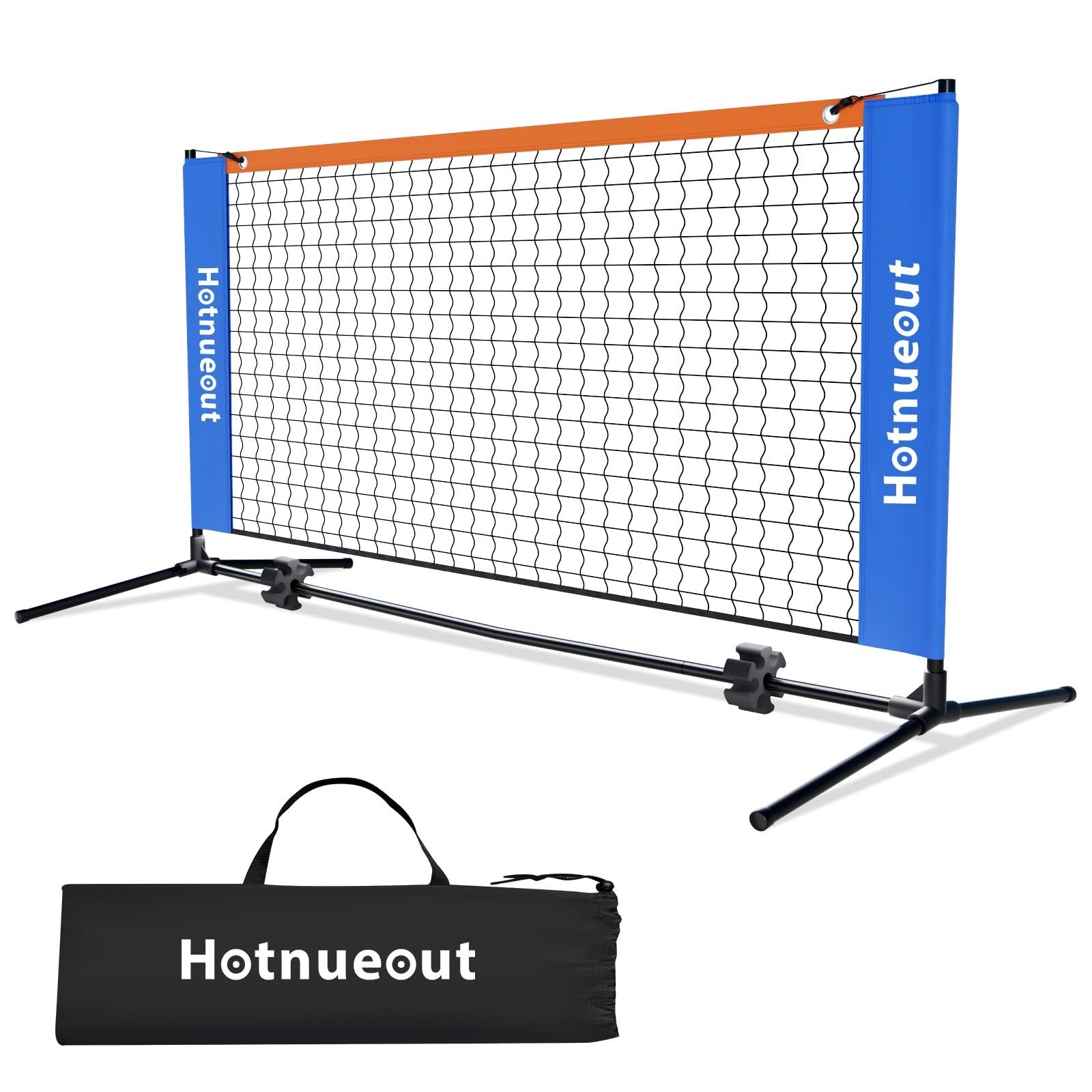 Portable 5FT Mini Pickleball Net by Hotnueout set up outdoors for driveway practice and game play.