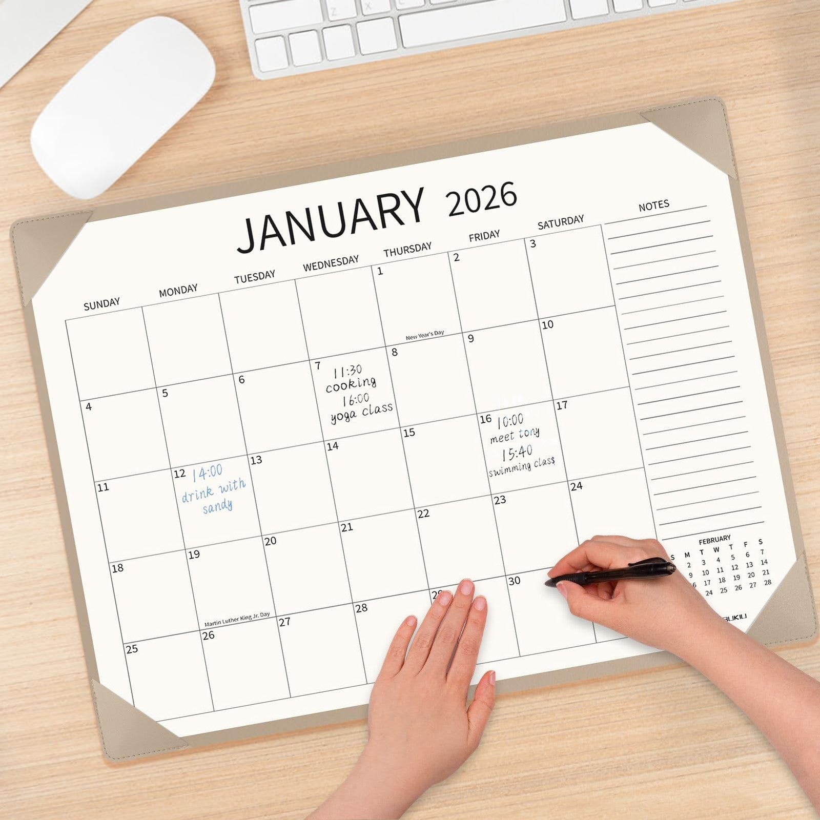 YIBUKIU large desk calendar for 2026-2027, 22x17 inches, displaying January 2026 to June 2027 with colorful monthly pages