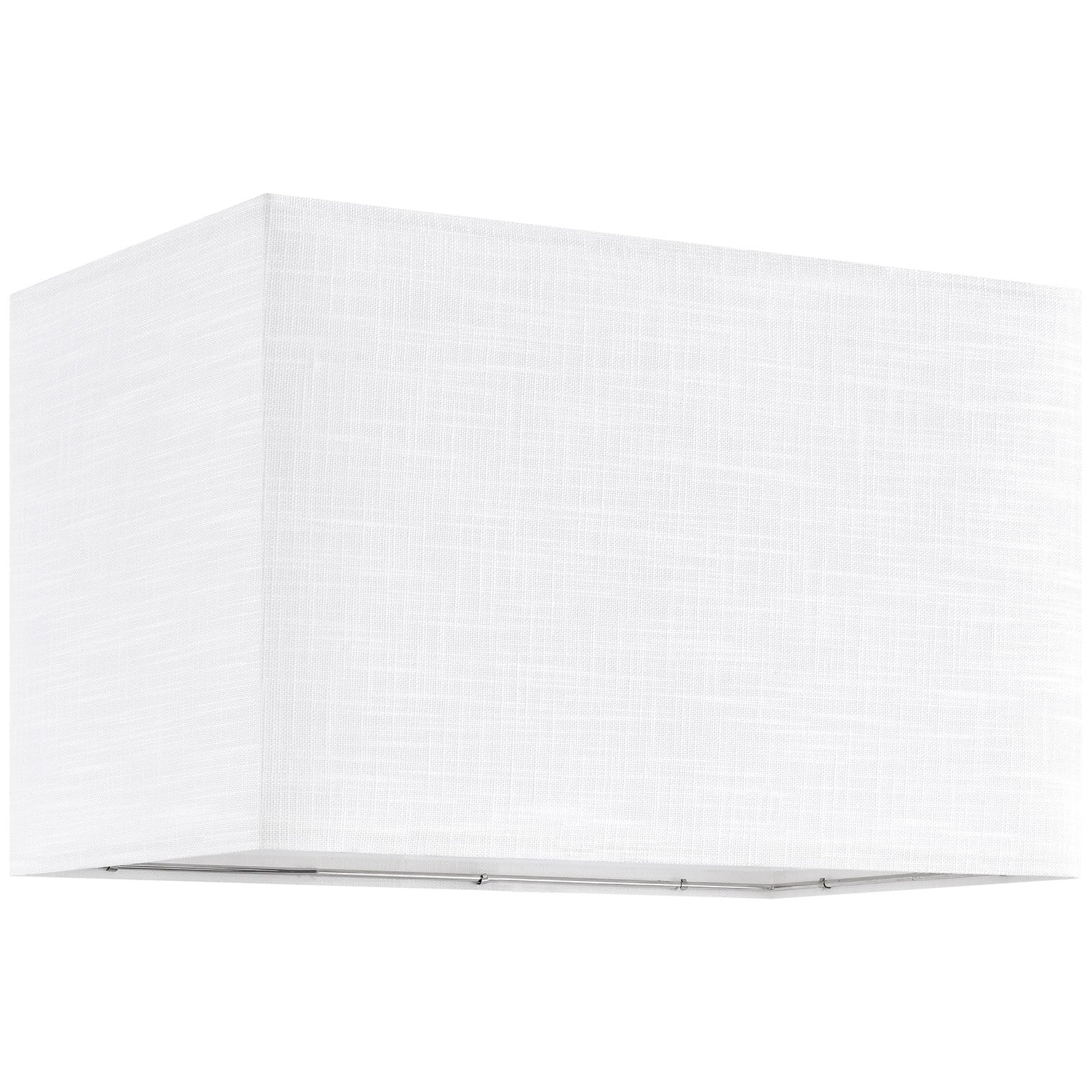 Set of 2 GO&SO white linen texture rectangle lamp shades, 8x9x14 inches with spider fitting for table or floor lamps.