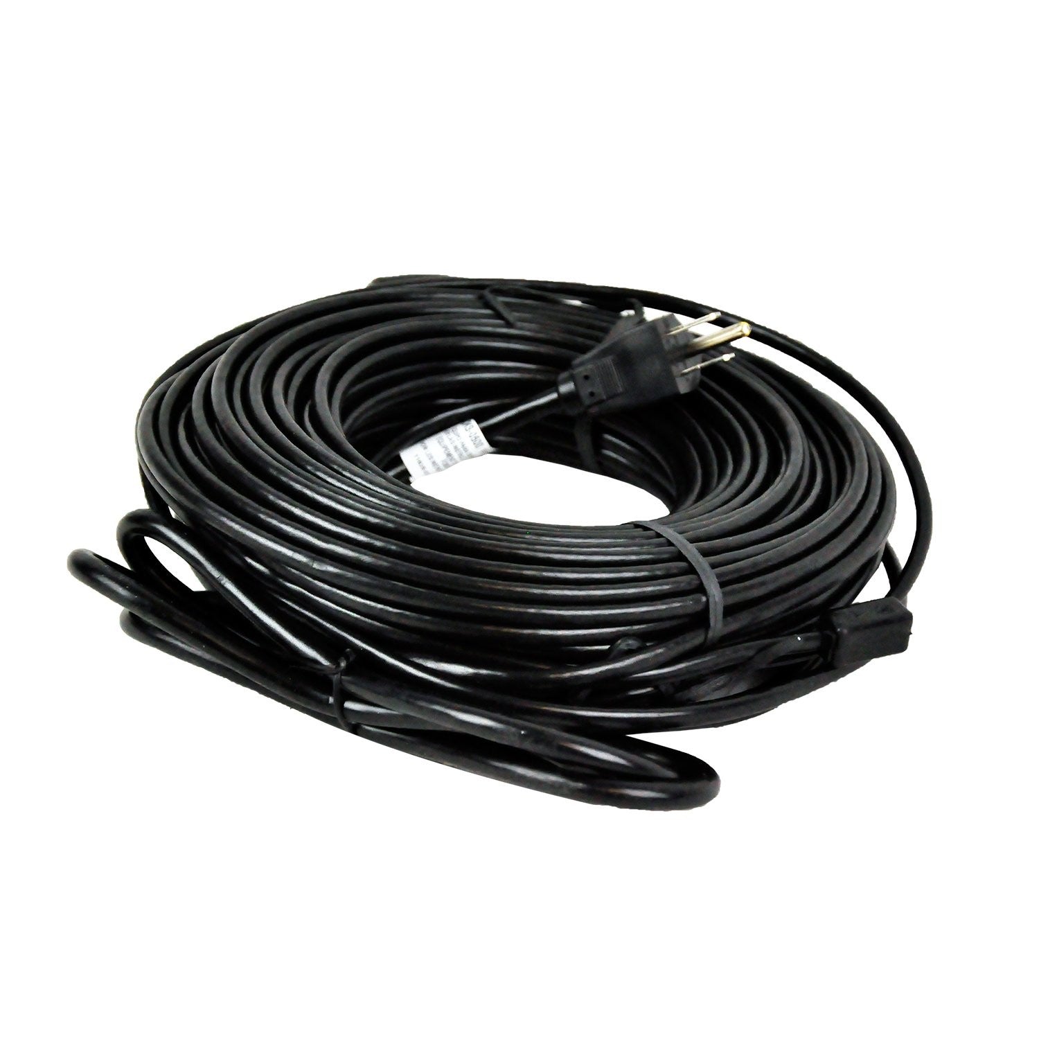 Easy Heat ADKS-600 120-foot roof snow de-icing kit with heating cables spread across a sloped roof for ice melting.