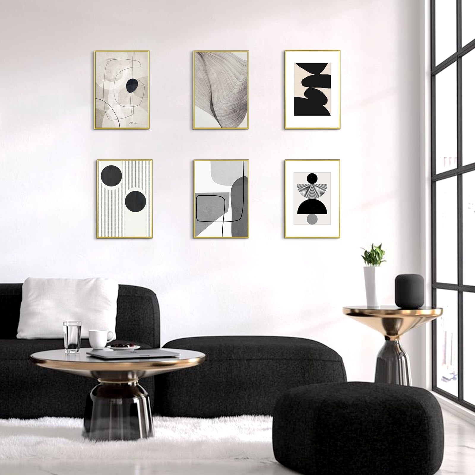Homso A3 picture frame set with gold metal thin board and acrylic plex, showcasing sleek, modern design for wall display.