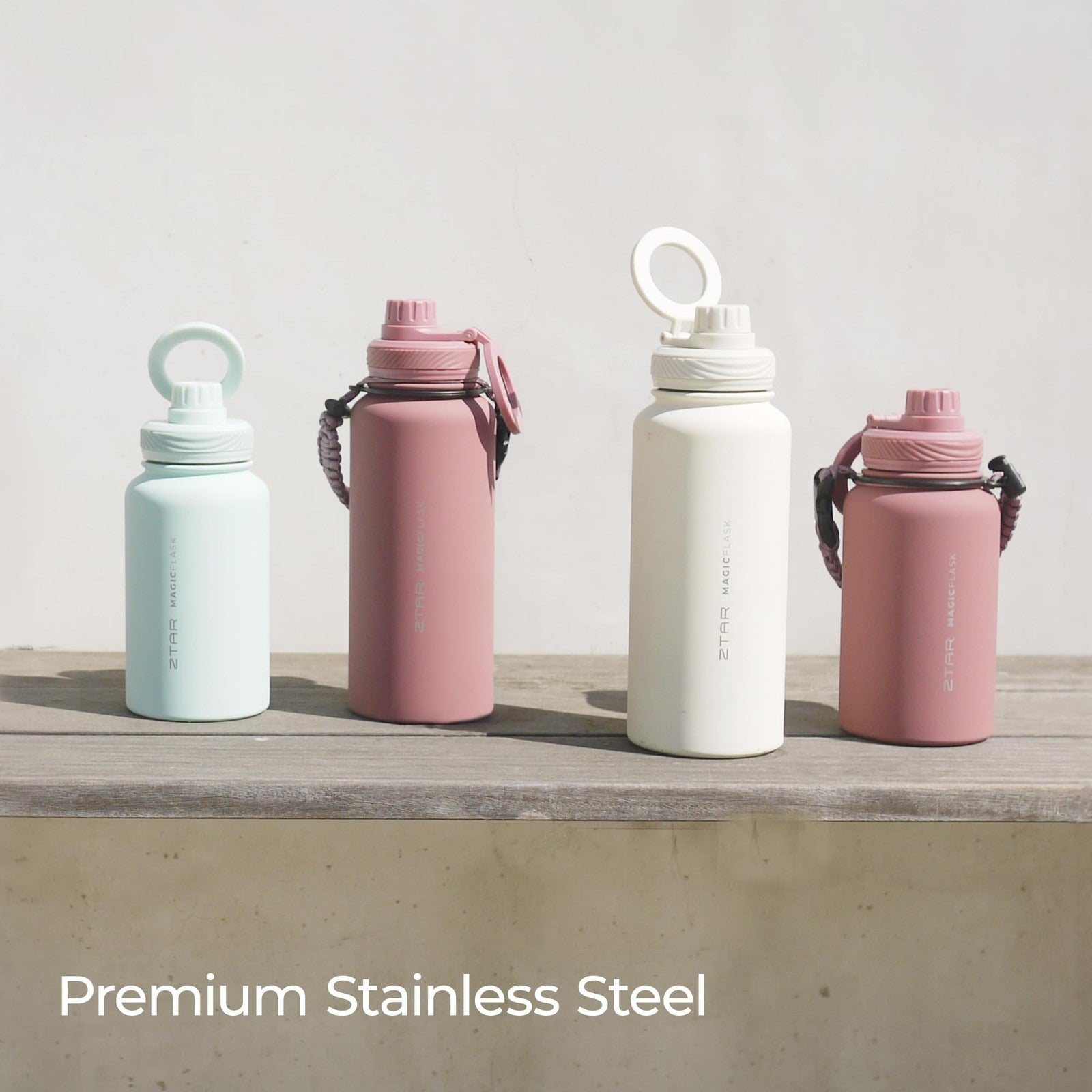 ZTAR insulated stainless steel water bottle with Magsafe compatibility, showing sleek design and secure magnetic attachment.