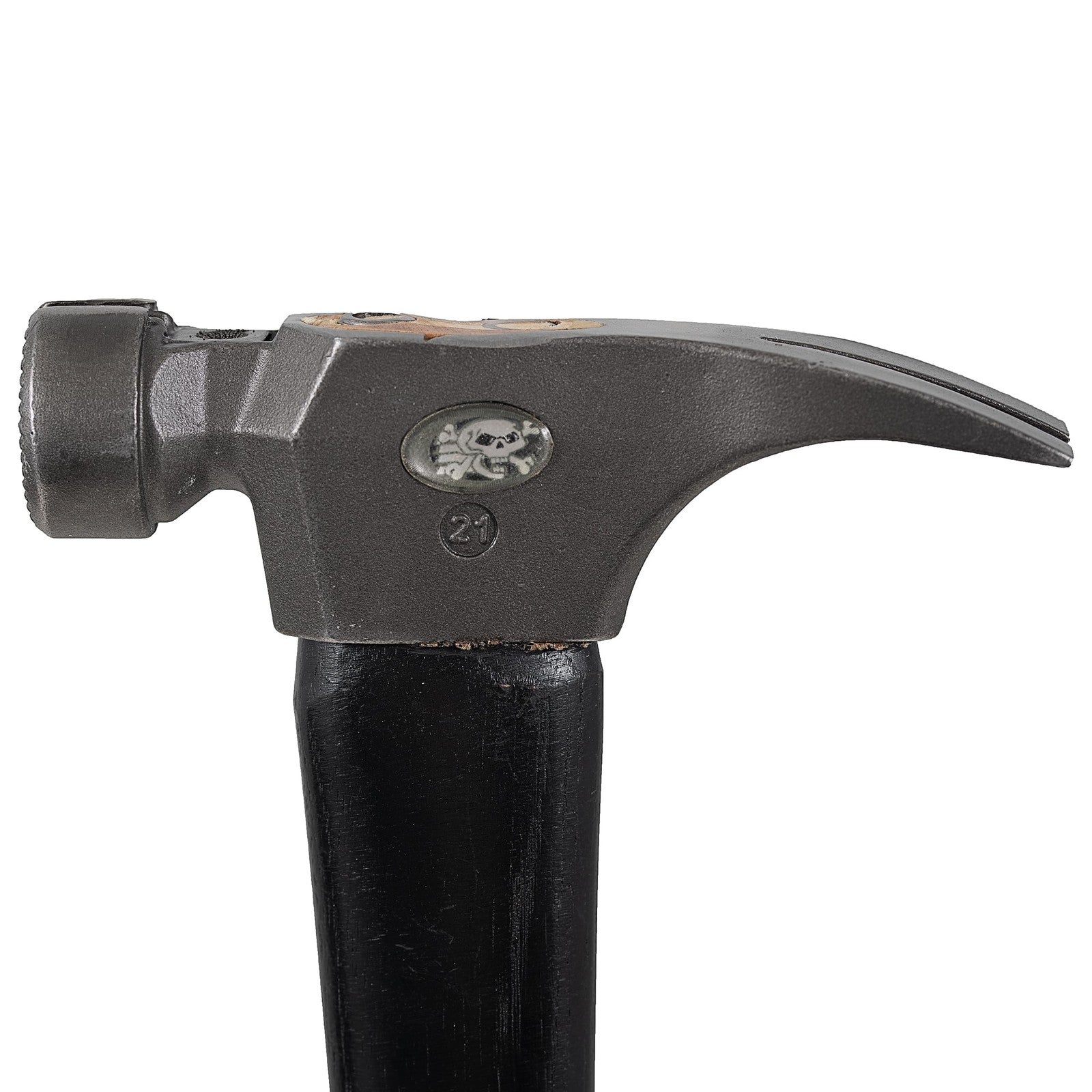 Dead On Tools 16-inch curved hickory handle wood hammer with a 21oz head, featuring a sturdy design for woodworking tasks.