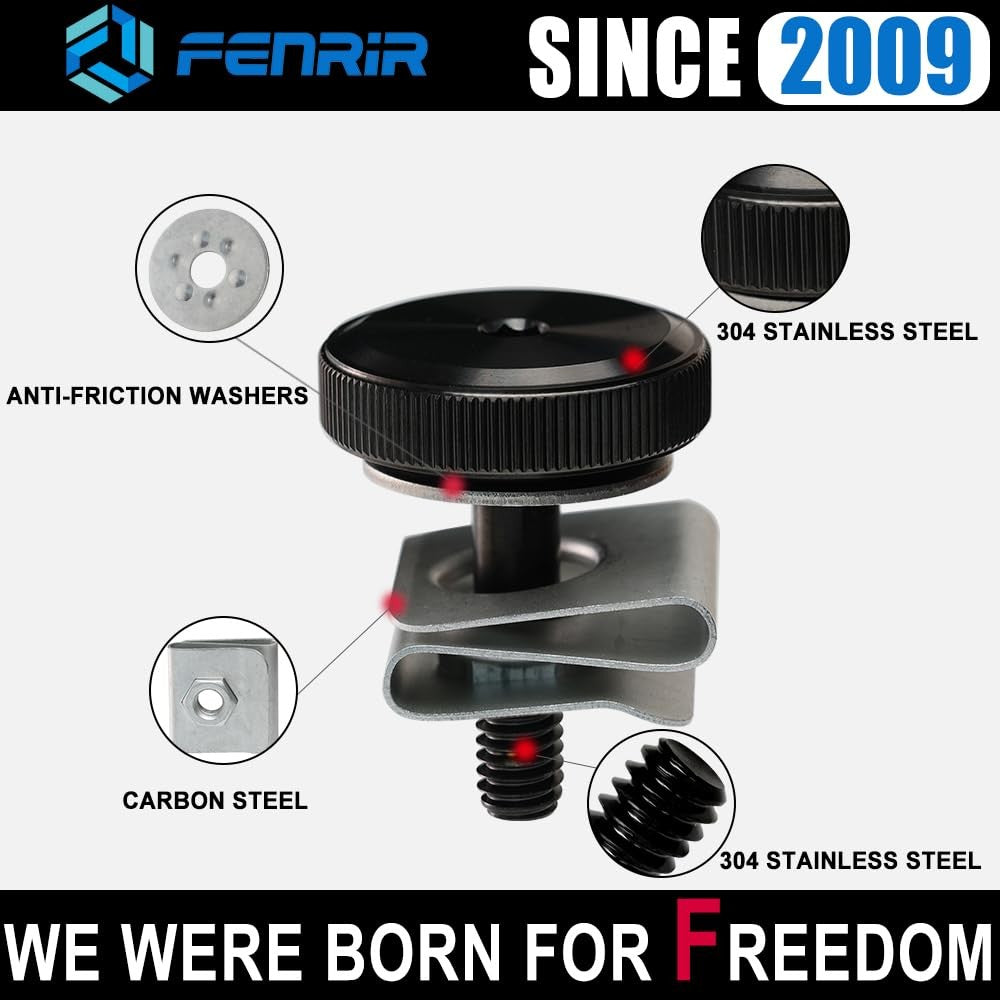 FENRIR motorcycle saddlebag lock security bolt knobs and fasteners, made of durable 304 stainless steel, for secure luggage attachment.