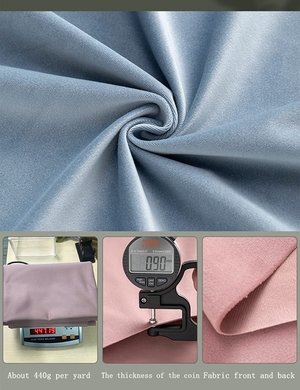 Light-colored velvet upholstery fabric by TinaKim, ideal for bench seat DIY repairs, shown in a close-up textile view.