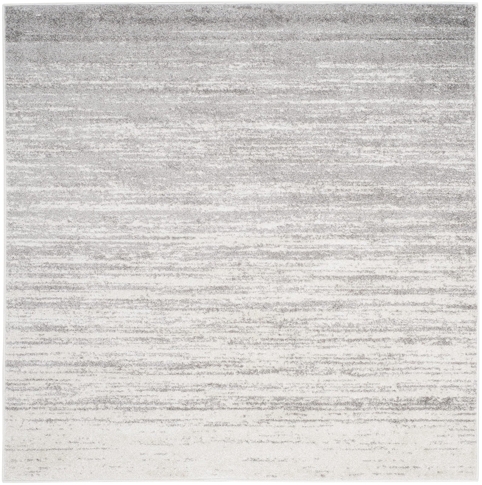 Safavieh Adirondack Collection ivory and silver modern ombre area rug with a square shape and contemporary design.