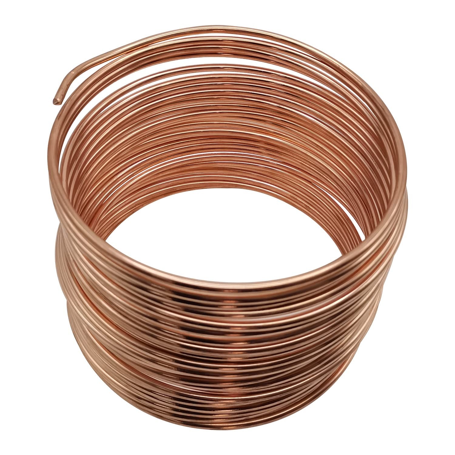 HIBUMFX Copper Bonded Ground Wire 6 AWG, 50ft copper-clad steel conductor for electrical grounding applications.