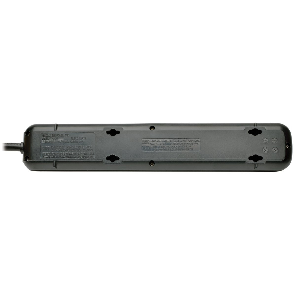 TRIPP LITE 7-outlet power strip with NEMA 5-15R outlets, 25-foot cord, black housing, ideal for office or home use