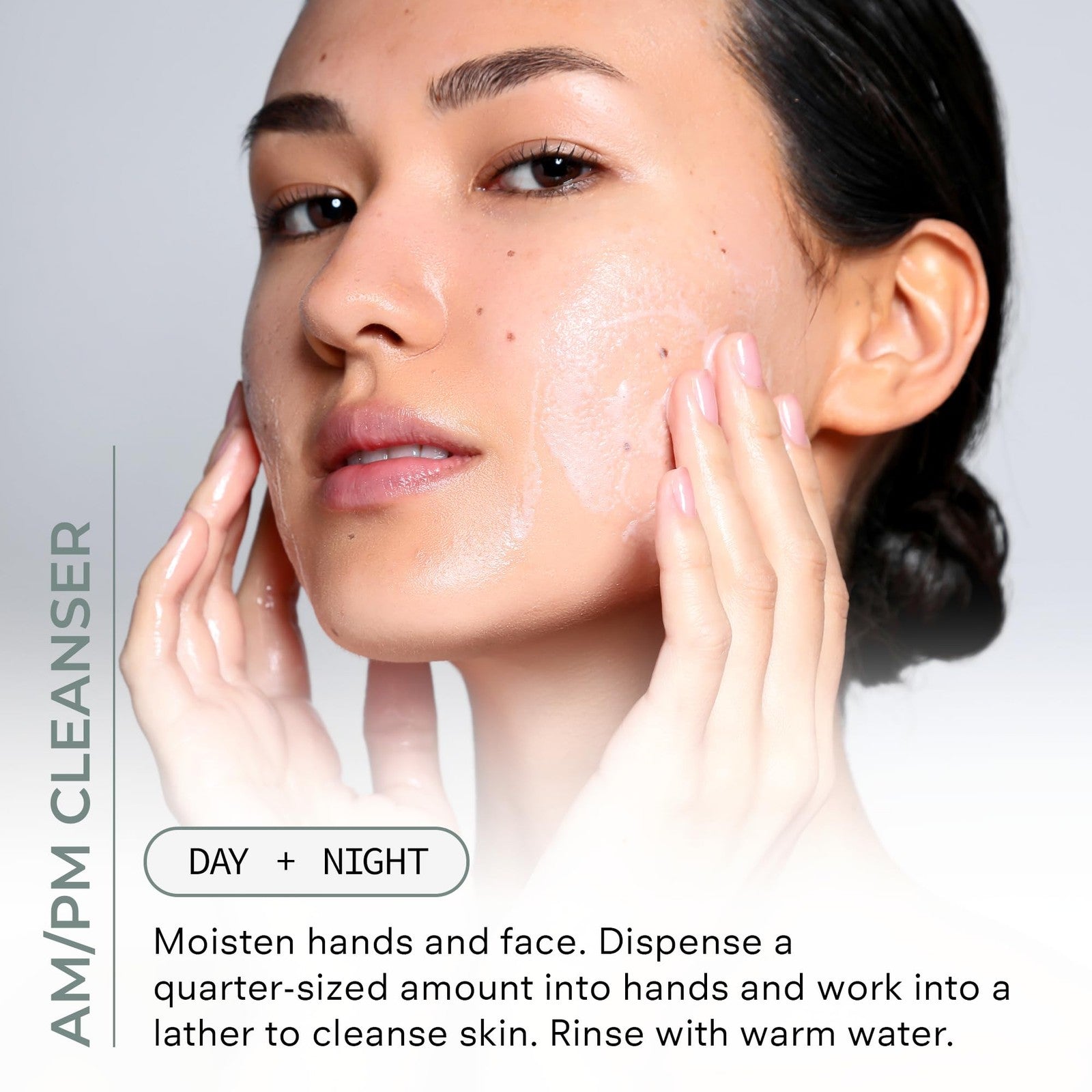 COSMEDIX Benefit Clean gentle face wash gel with hydrating formula, shown in a clear bottle with a pump dispenser.