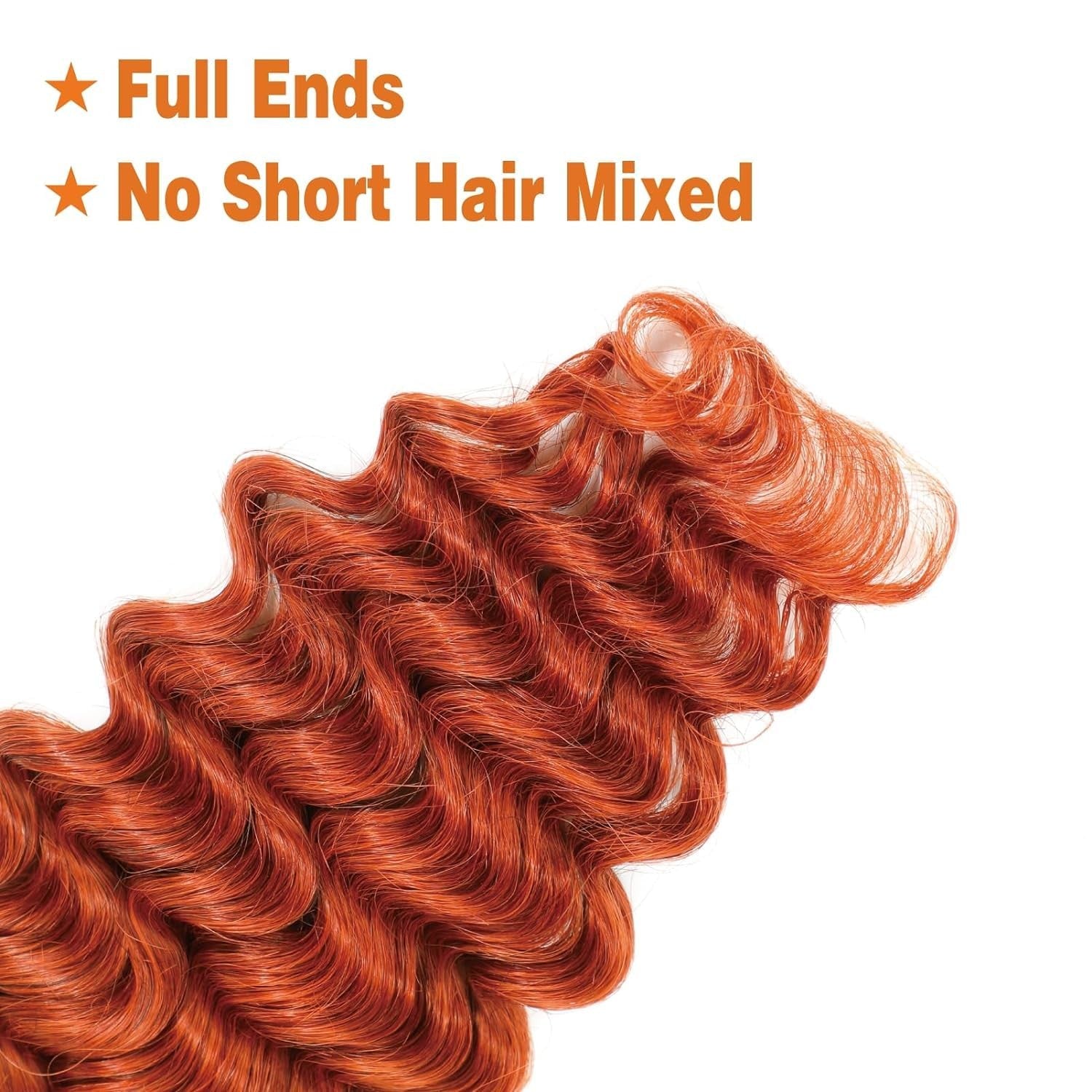 Peenoll curly braiding human hair bundles in ginger orange, 16 inches, 11A grade, total 100g, natural and vibrant for styling.