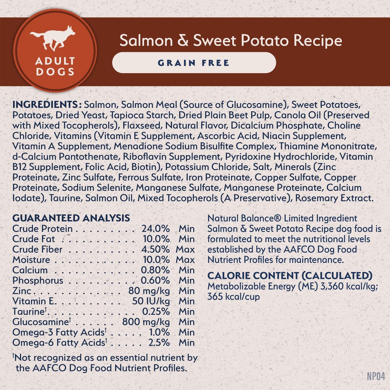 Natural Balance Limited Ingredient Grain-Free Salmon and Sweet Potato dry dog food in a bag with kibble inside