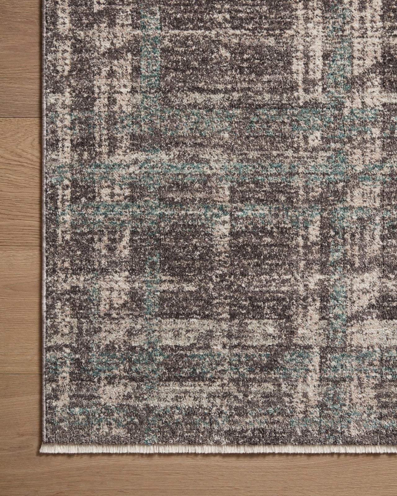 Loloi Angela Rose Ember modern espresso multi plaid 18x18 polyester flatweave rug sample