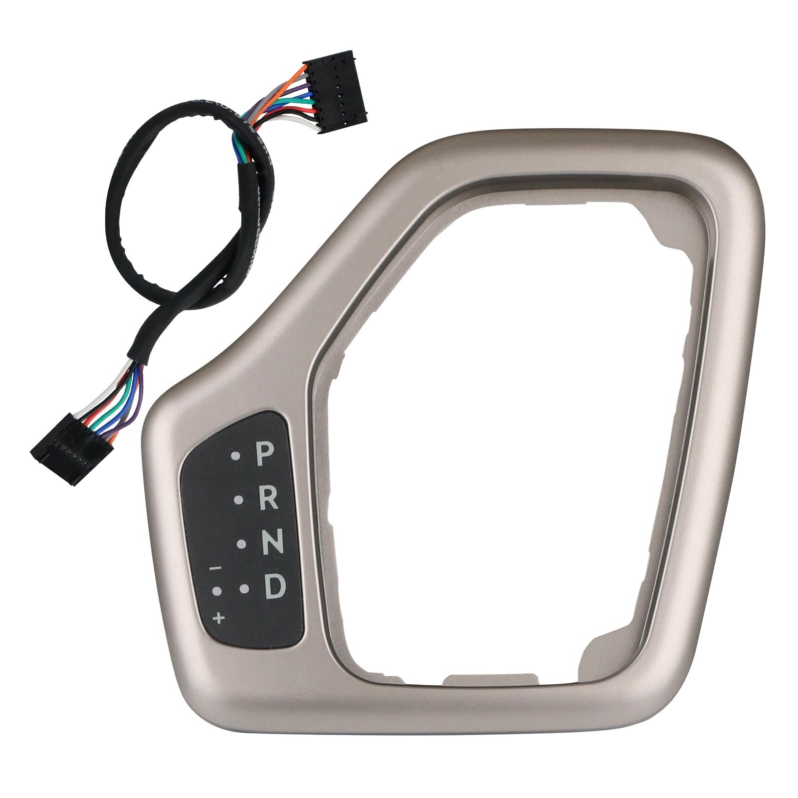 Transmission shifter bezel with wire harness, tan color, for Chrysler 5YD27LS5AA, model 68413957AA, by APPERFiT.