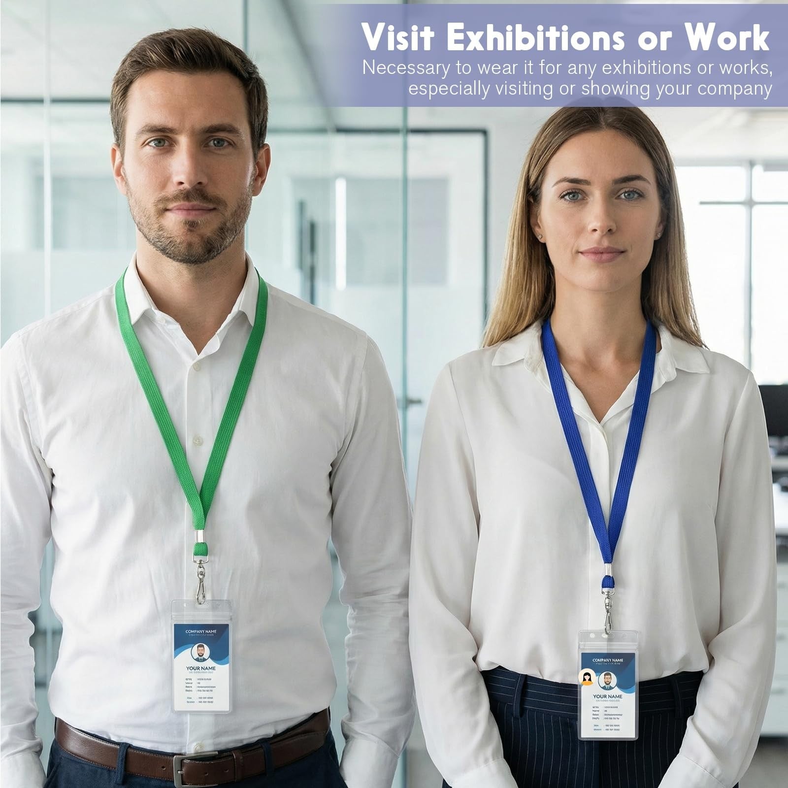 Marspark 200 set clear ID badge lanyards with name tags and holders, ideal for cruise or event identification.
